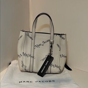 Marc Jacobs Cream New York  Tag Tote with Black Accents